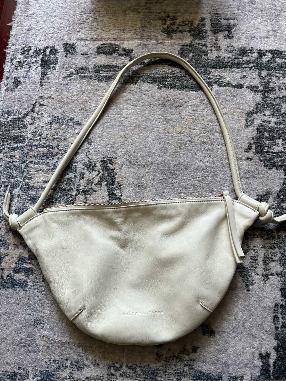 Freda Salvador Bone Napa Leather Crescent Shoulder Bag